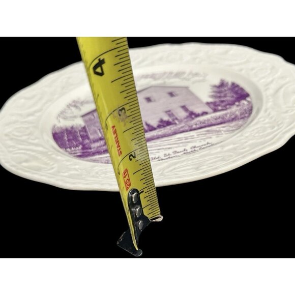 Adam Antique Steubenville St Paul’s Church North Carolina 10” Plate Ivory Violet - Picture 6 of 9